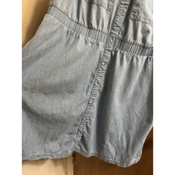 Ava & Viv Light Denim Sleeveless Tank Top Dress Size XXL Cotton Button Peplum - Picture 8 of 9